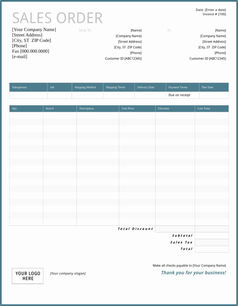 Sales order forms Templates Awesome Download Sales order Template for Free formtemplate