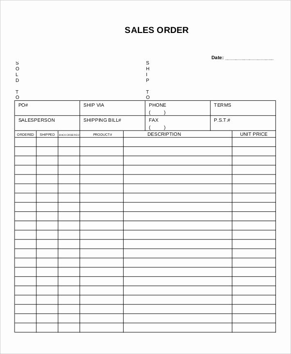 Sales order forms Templates Fresh 13 Sales order forms Free Samples Examples format Download