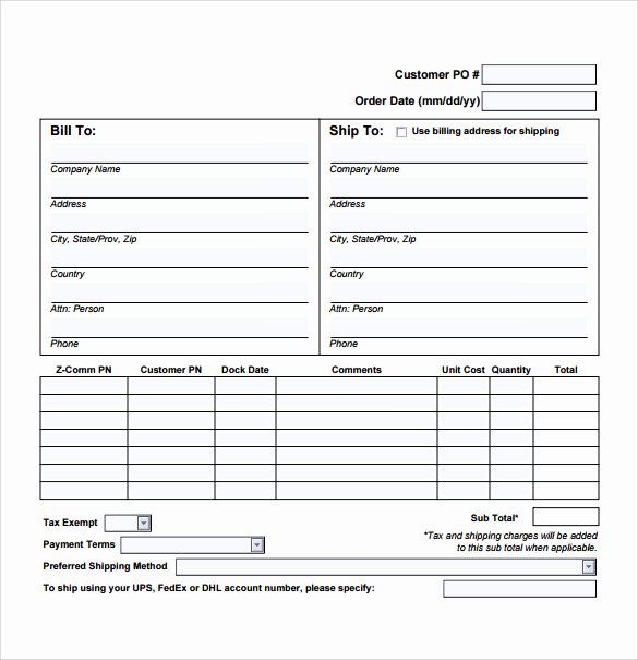 Sales order forms Templates New Sample Sales order 6 Example format
