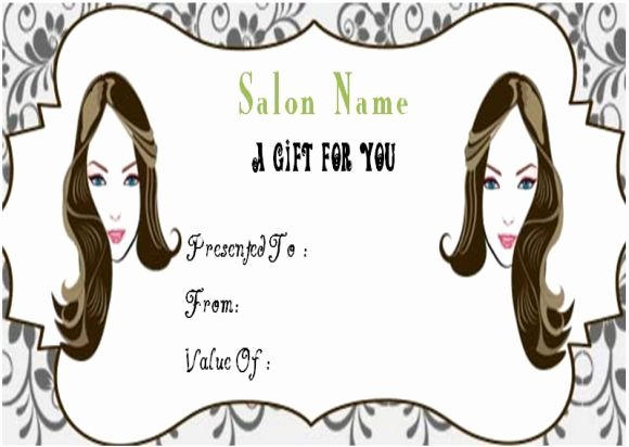 Salon Gift Certificate Template Elegant Hair Salon T Certificate Salon Gift Certificate Templates