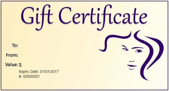Salon Gift Certificates Templates Beautiful Gift Certificate Template – 34 Free Word Outlook Pdf Indesign format Download