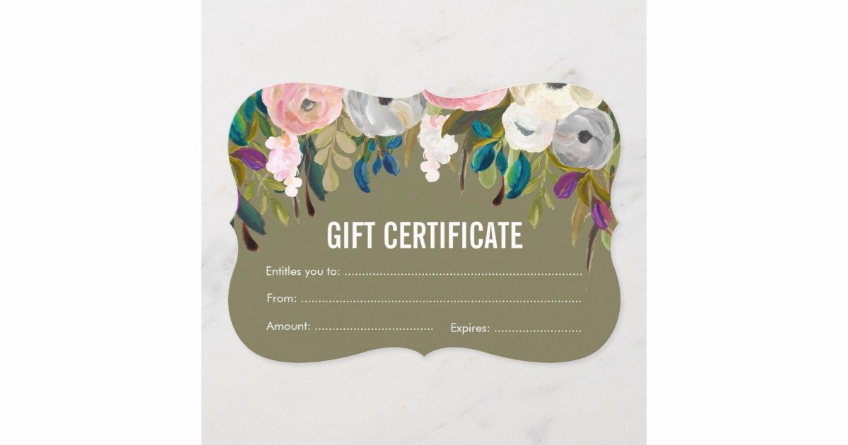 Salon Gift Certificates Templates Best Of Painted Floral Salon Gift Certificate Template
