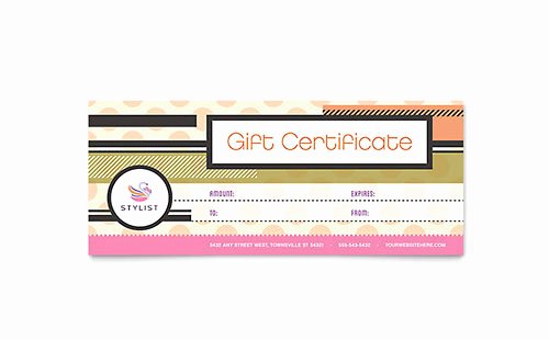 Salon Gift Certificates Templates Inspirational Hairstylist Gift Certificate Template Design