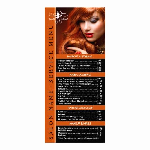 Salon Price List Template Best Of Hair Salon Service Menu Beauty Salon Price List