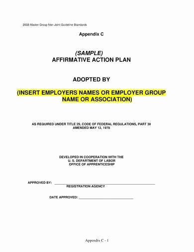 Sample Affirmative Action Plan Luxury 10 Affirmative Action Plan Examples Word Pdf