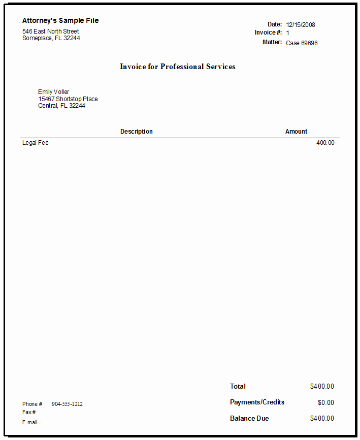 Sample attorney Billing Statement Inspirational Quickbooks for Lawyers Templates for Invoices