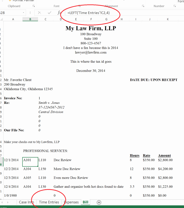 Sample attorney Time Billing Sheet Lovely A Pictorial Walkthrough How to Use Excel for Law Firm Billing