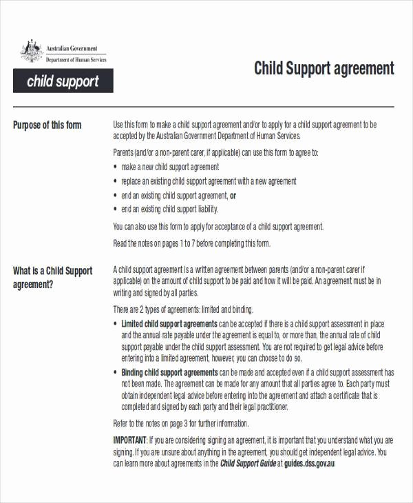Sample Child Support Agreement Beautiful Agreement Examples