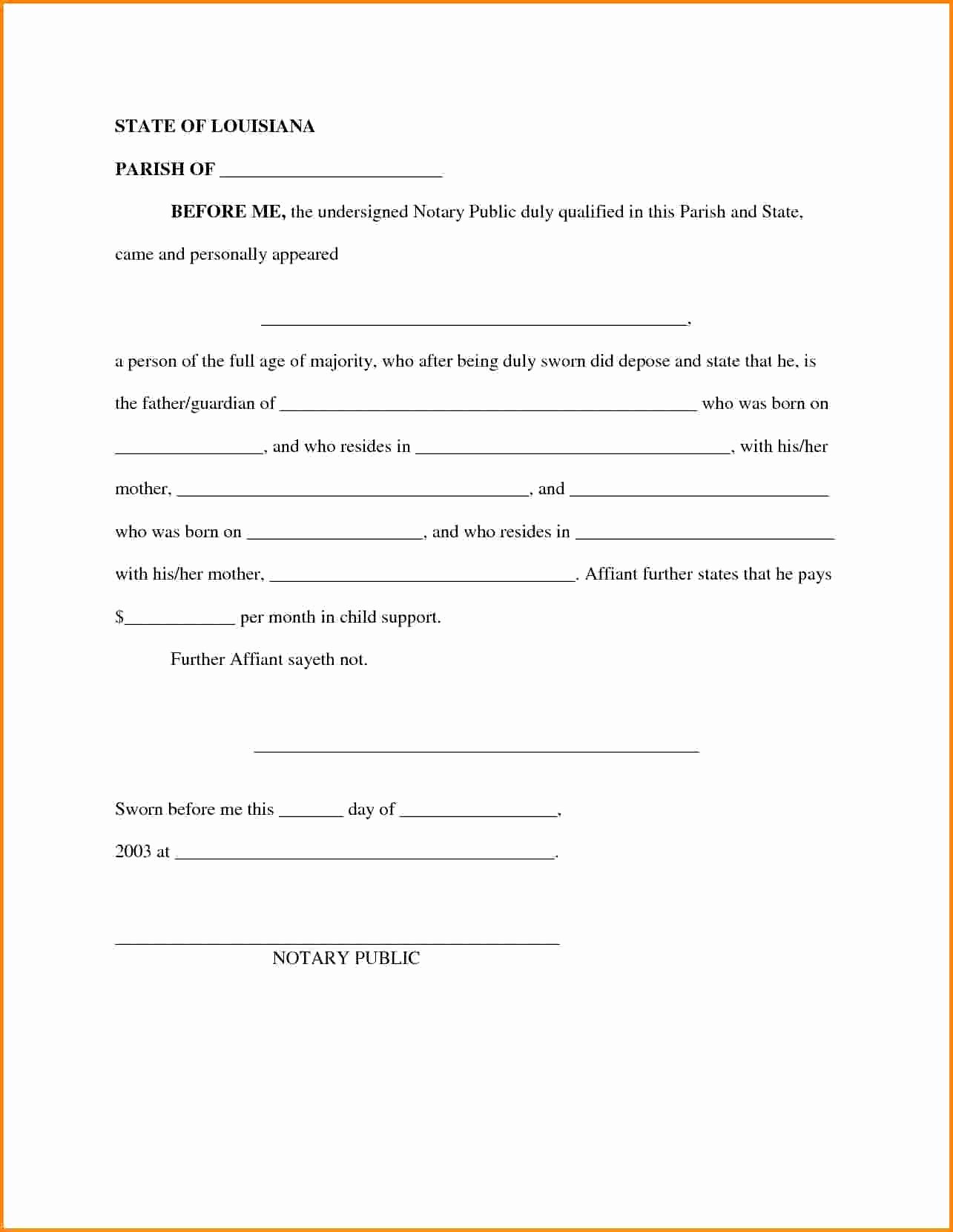 Sample Child Support Agreement Inspirational 1 2 What is A Notarized Letter