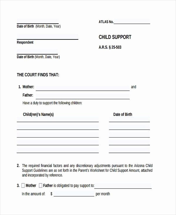 Sample Child Support Agreement Inspirational 7 Child Support Agreement form Samples Free Sample Example format Download