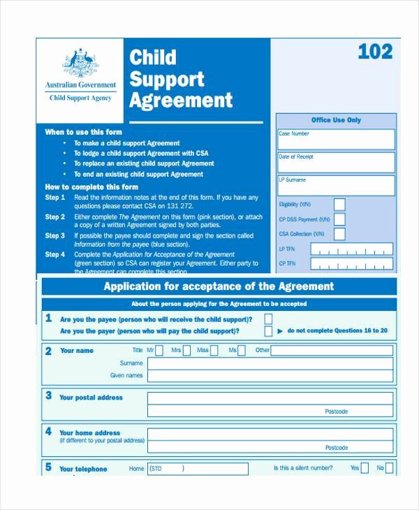 Sample Child Support Agreements New 7 Child Support Agreement form Samples Free Sample