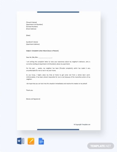 Sample Complaint Letters to Landlord Awesome 10 Best Tenant Plaint Letter Examples &amp; Templates Download now