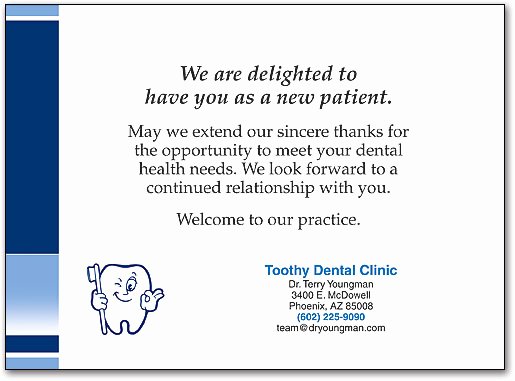 Sample Dental Letters to Patients Unique Blue Boxes Folding Thank You Card
