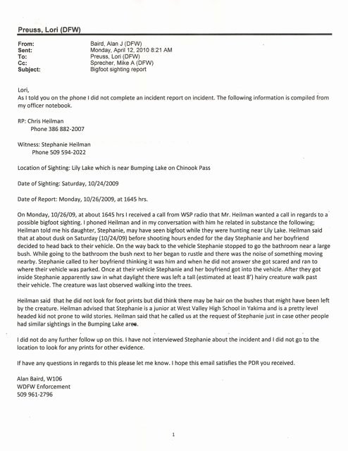 Sample Employee Incident Report Letter Best Of the Bigfoot Disclosure Project