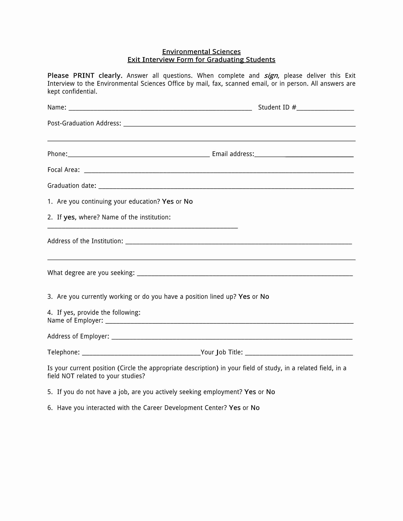 exit interview forms