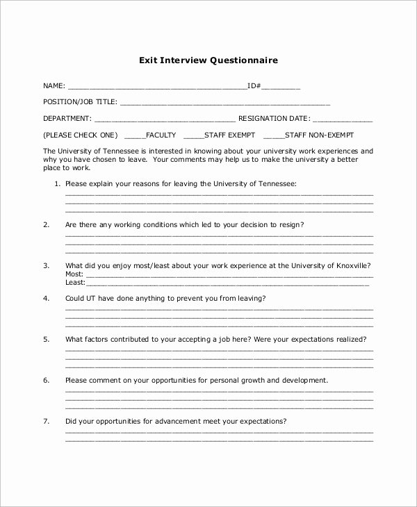Sample Exit Interview form Luxury 54 Questionnaire Samples Pdf Word Pages