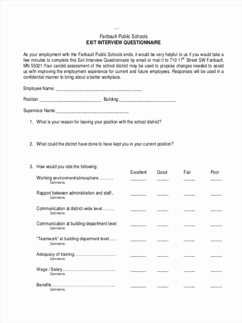 Sample Exit Interview form New Types Of Exit Interview Documents Free Pdf Doc Excel format Download