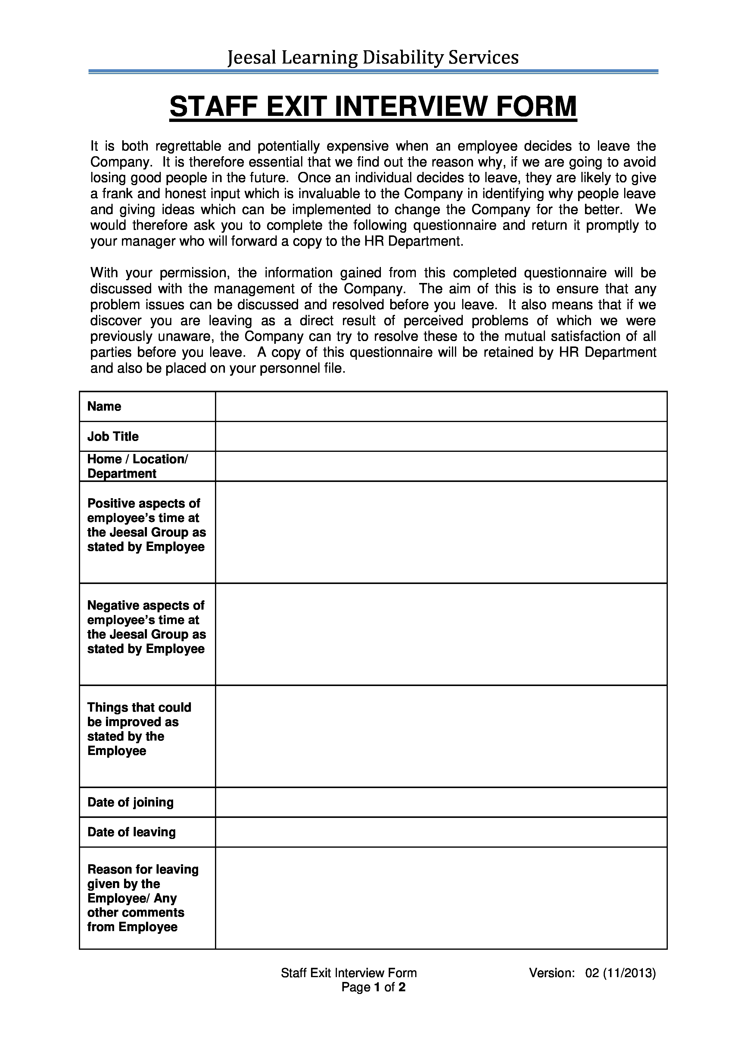 Sample Exit Interview format Inspirational Staff Exit Interview form How to Create A Staff Exit Interview form Download This Staff Exit