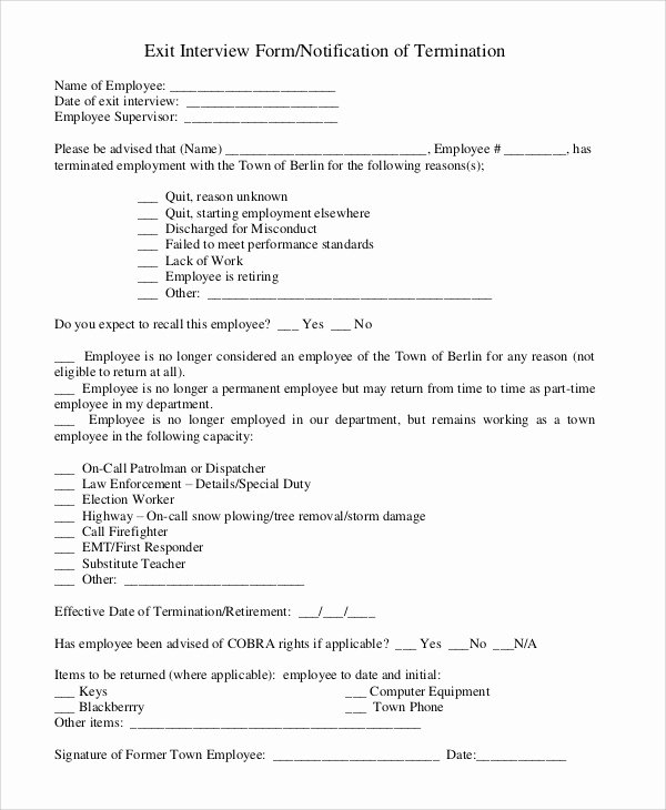 Sample Exit Interview format Lovely Sample Exit Interview form 10 Examples In Pdf Word