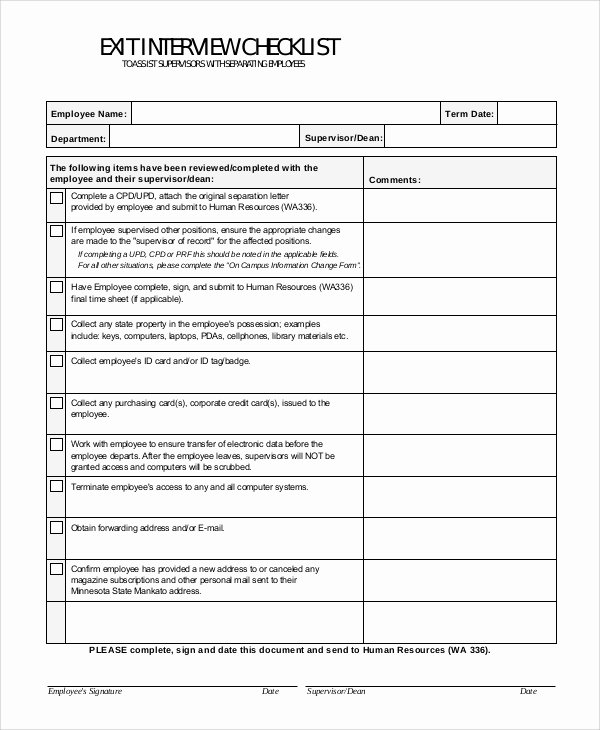 Sample Exit Interview forms Awesome Sample Exit Interview form 10 Examples In Pdf Word