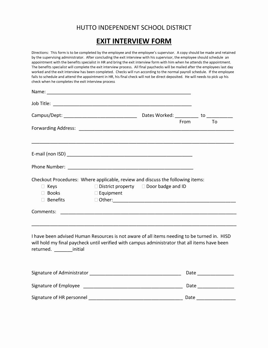 Sample Exit Interview forms Lovely 40 Best Exit Interview Templates &amp; forms Template Lab