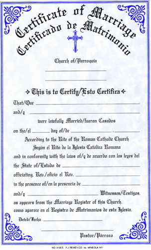Sample Of Marriage Certificates Best Of Marriage Certificates Bilingual the Paraclete Catholic Bookstore