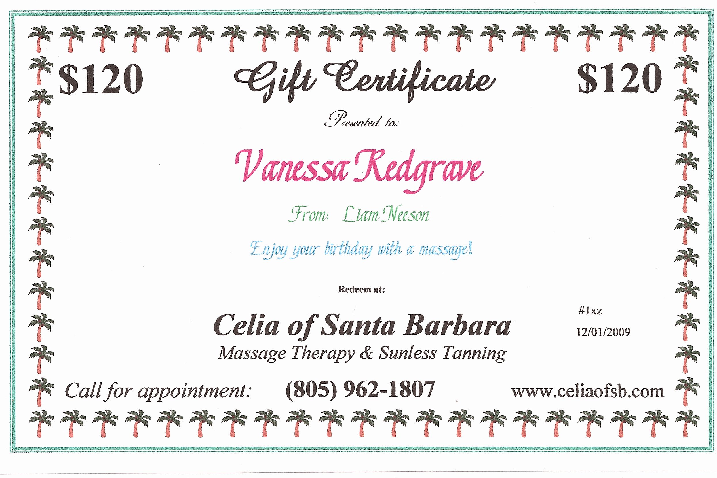 Samples Of Gift Certificate Beautiful Massage Gift Certificates Santa Barbara Massage Santa Barbara Lymph therapy &amp; Airbrush Tanning