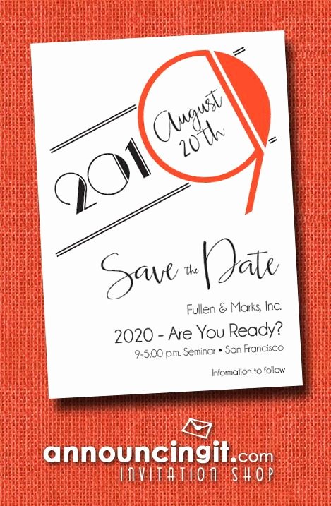 Save the Date Business event Unique Art Deco orange Business Save the Date Cards In 2019