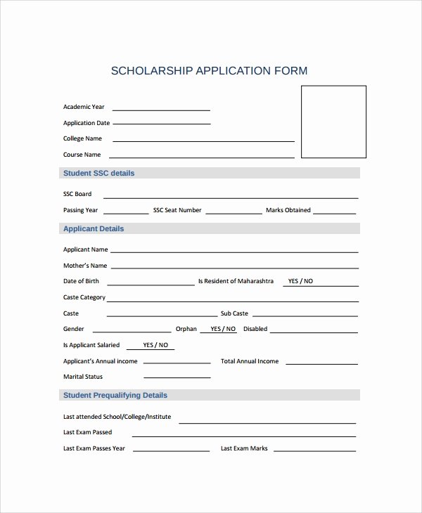 Scholarship Application Template Word Best Of Sample Scholarship form 8 Documents In Pdf Word