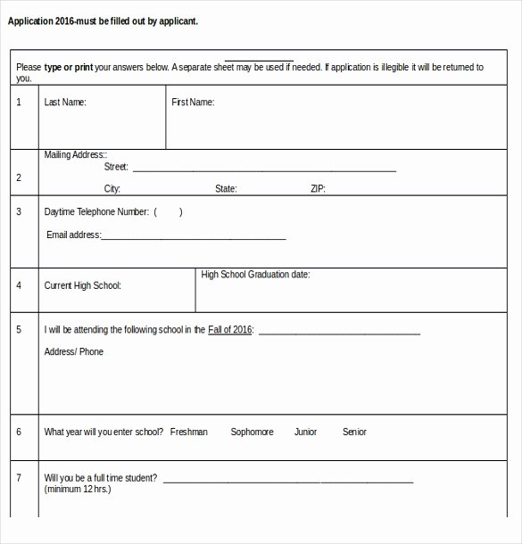 Scholarship Application Template Word Fresh Scholarship Application Template – 10 Free Word Pdf Documents Download