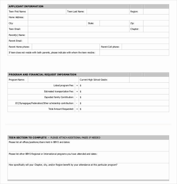 Scholarship Application Template Word Inspirational Scholarship Application Template – 10 Free Word Pdf Documents Download