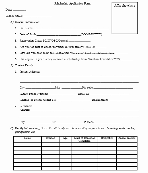 Scholarship Application Template Word Lovely Scholarship Application Template