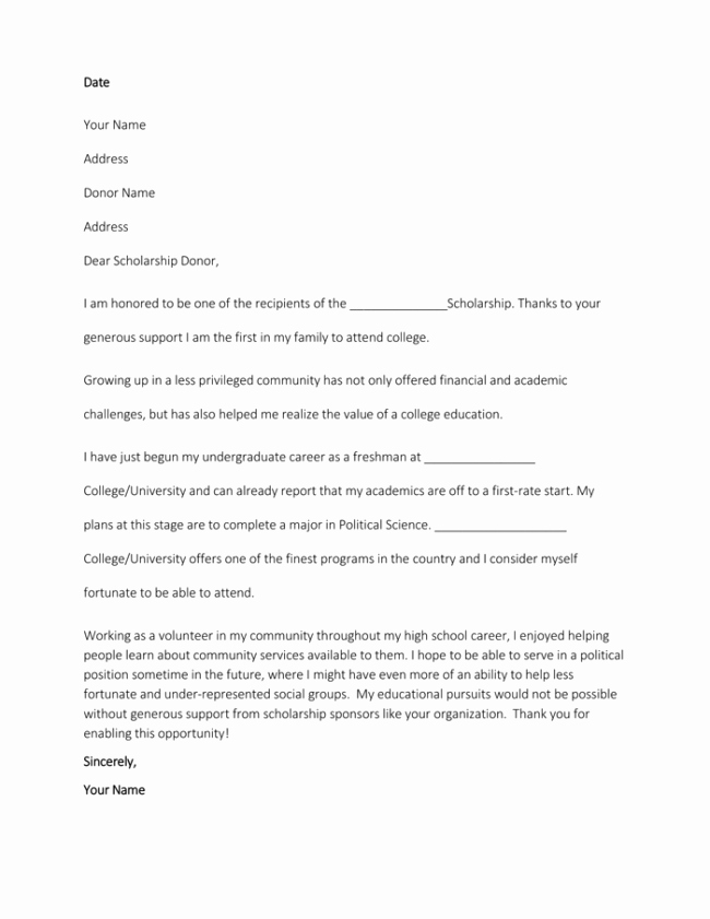 Scholarship Award Letter Templates Awesome 9 Best Scholarship Thank You Letter Samples &amp; Examples