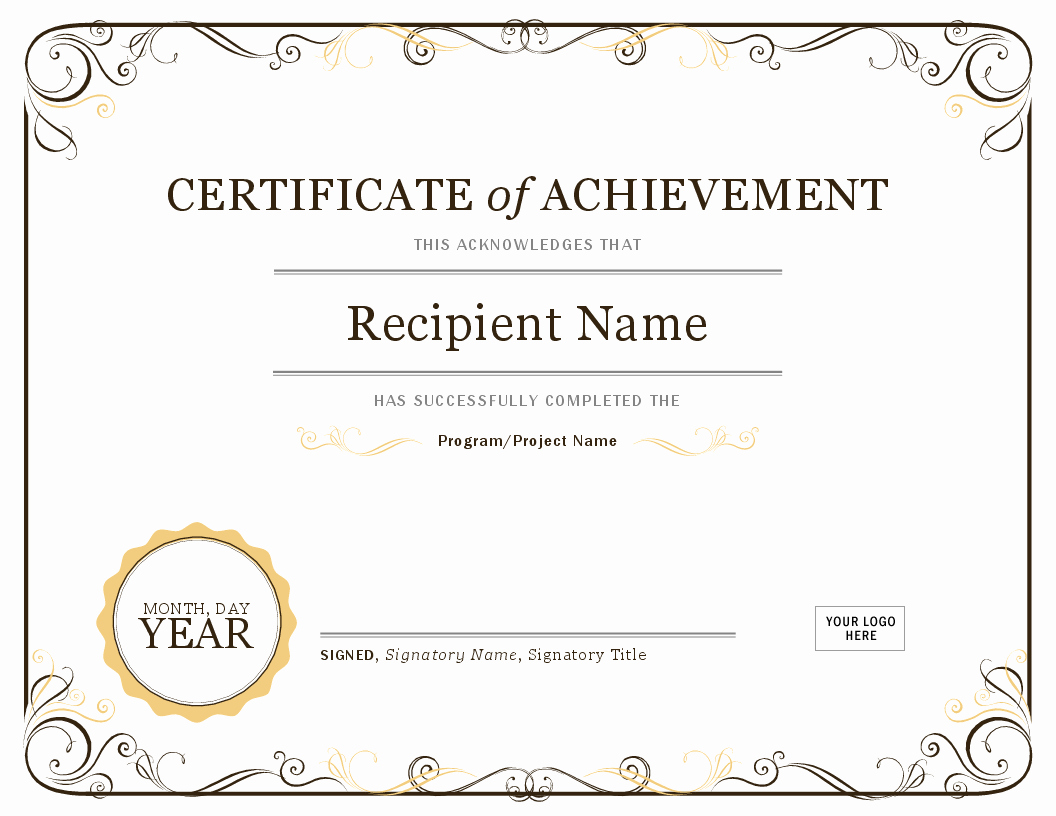 Scholarship Awards Certificates Templates Elegant Certificate Of Achievement