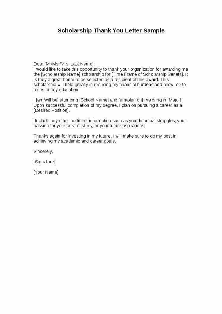 Scholarship Thank You Letter Template New How to Write A Scholarship Thank You Letter