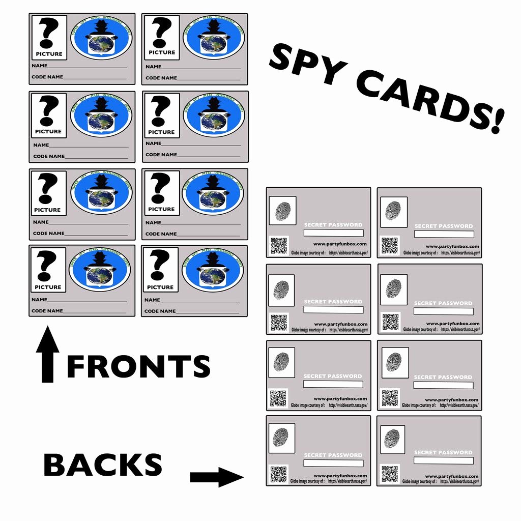 School Emergency Card Template Inspirational Printable Spy Id Cards