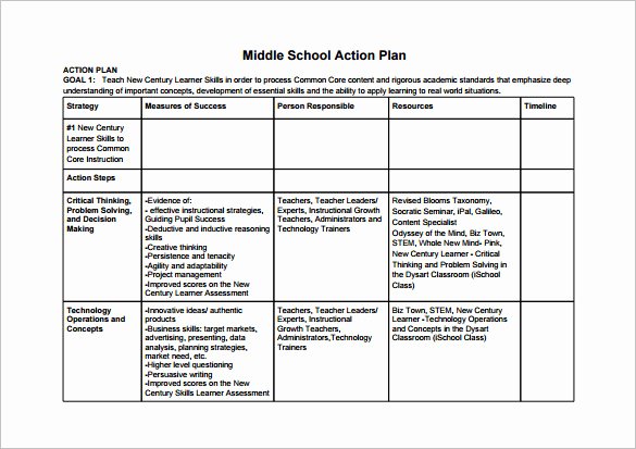 School Improvement Planning Templates Inspirational 12 School Action Plan Templates Word Pdf