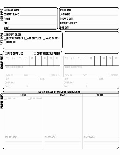 Screen Printing order form Inspirational Rps Screen Printing Purchase order Sample