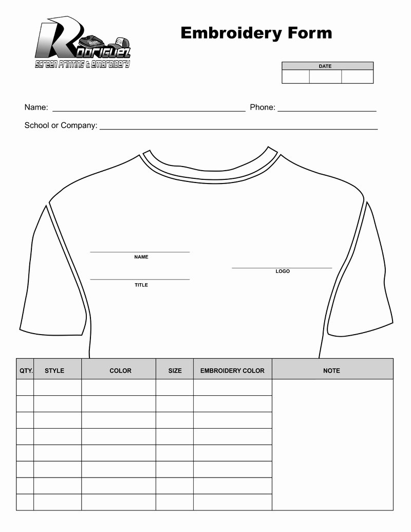 Screen Printing order form Lovely Rodriguez Screenprinting order forms