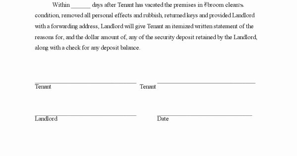 Security Deposit Agreement form Awesome Sample Printable Security Deposit Agreement form