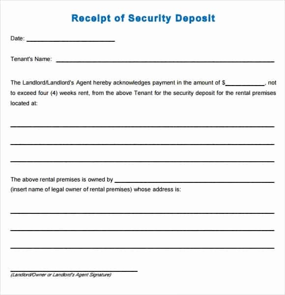 Security Deposit Return Receipt Inspirational Security Deposit Receipt Templates Find Word Templates