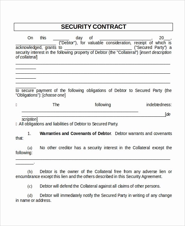 Security Guard Contracts Templates Lovely 33 Contract Templates Word Docs Pages