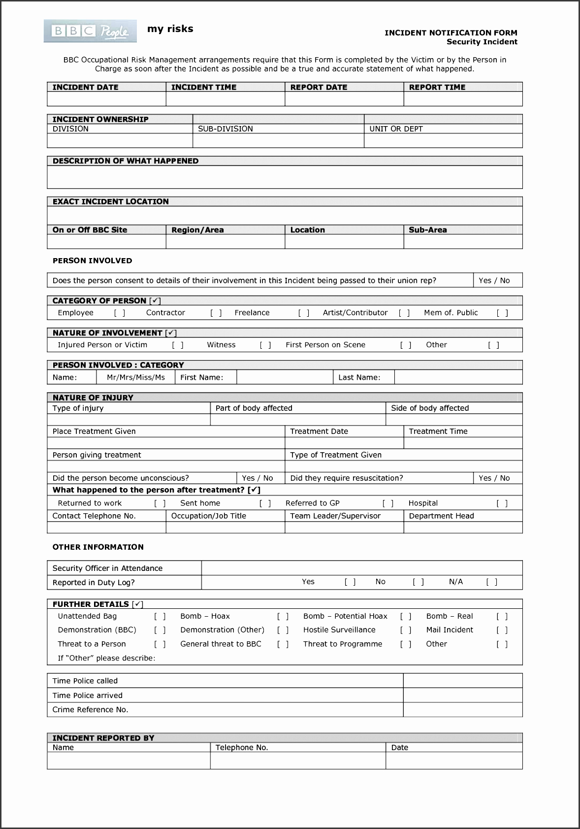 Security Incident Report Sample Lovely 10 Crime Incident Report Template Sampletemplatess