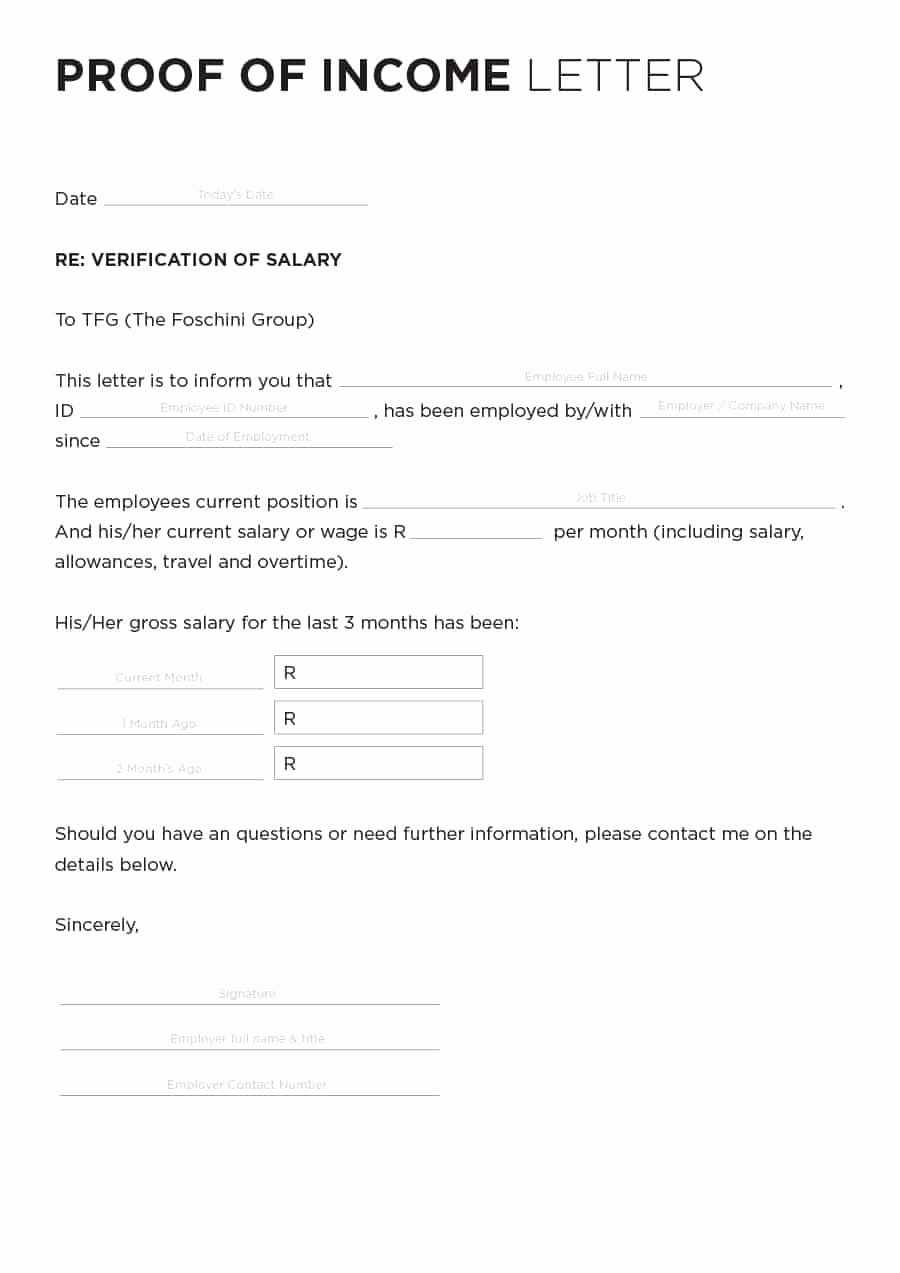 Self Employment Verification form Luxury Proof In E Letter