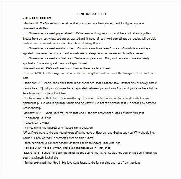 Sermon Outline Template Microsoft Word Awesome 7 Sermon Outline Template Free Download