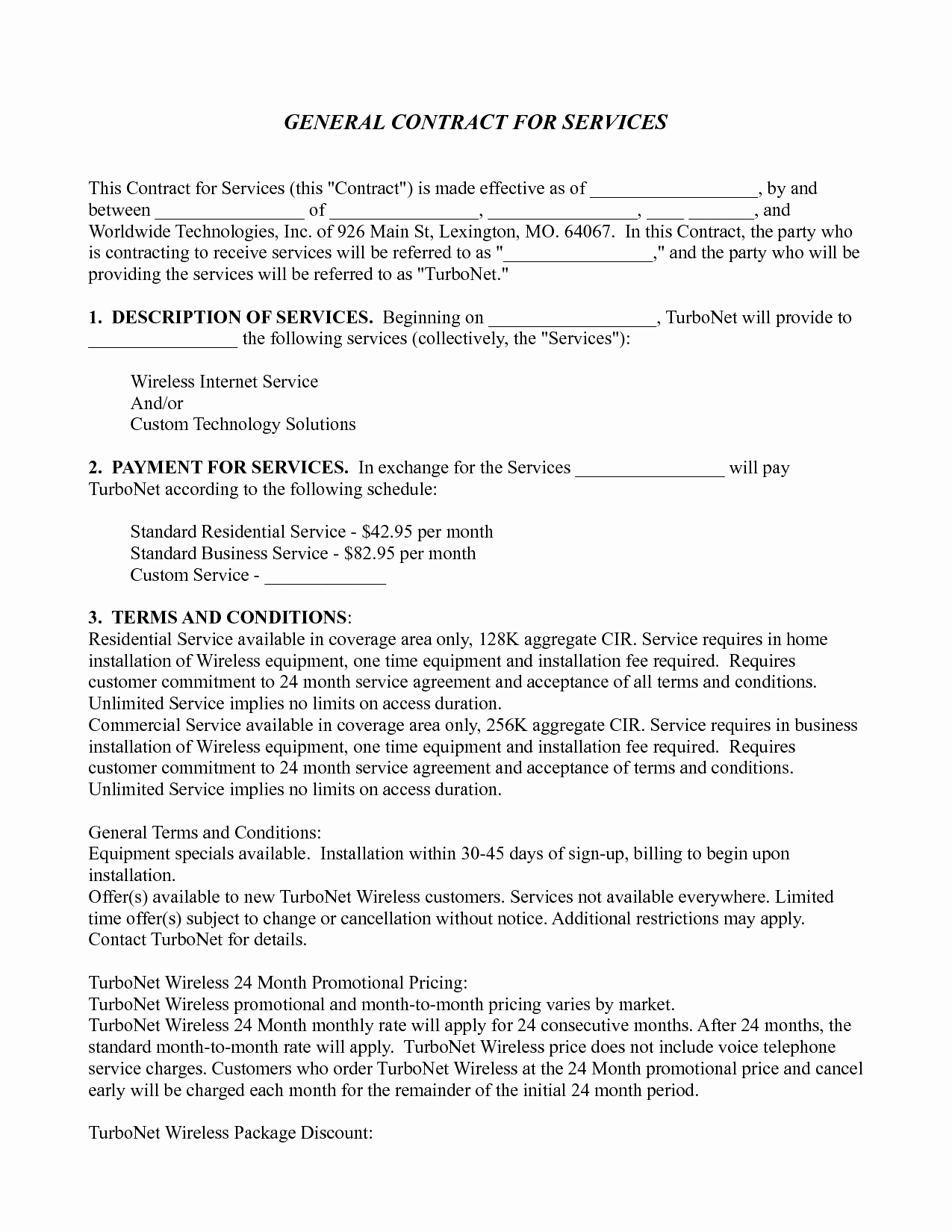 Service Contract Template Doc New General Service Contract by Emm General Contract for Services Template