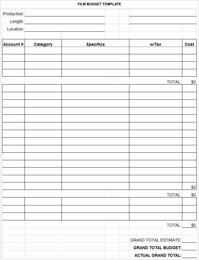 Short Film Budget Template Best Of 9 Bud Templates Word Excel Pdf