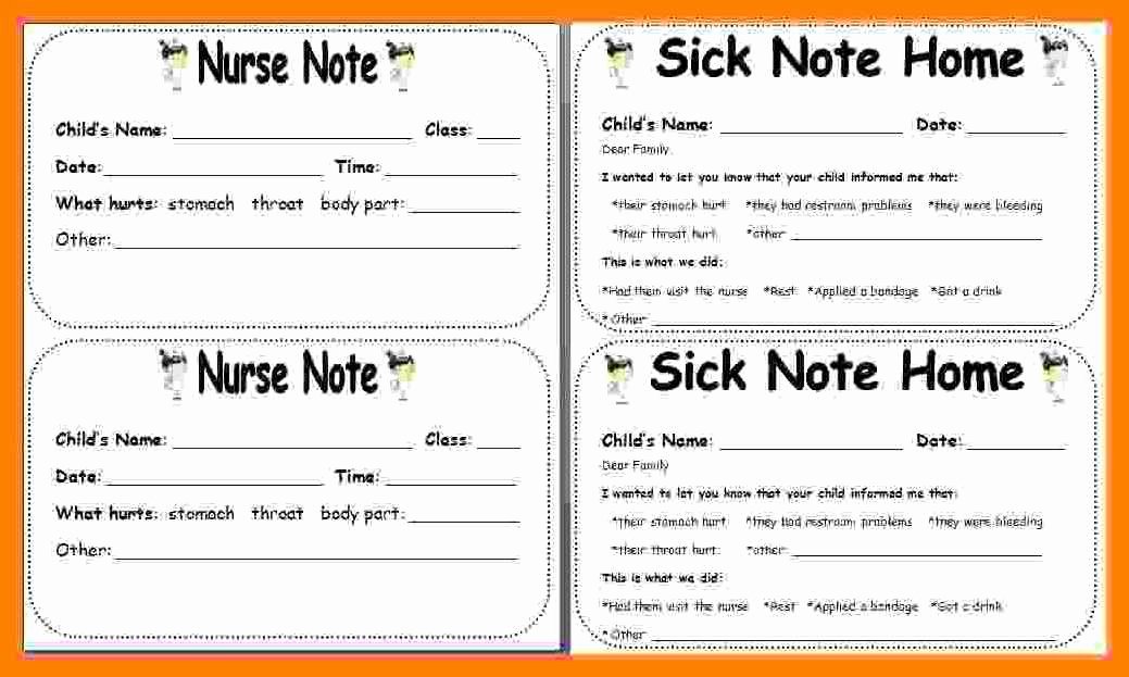 Sick Note for School Example Awesome Sick Note for School Example