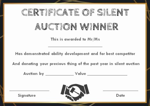 Silent Auction Certificate Template Awesome Silent Auction Winner Certificate Template Explore Best Templates In Word and Pdf Documents