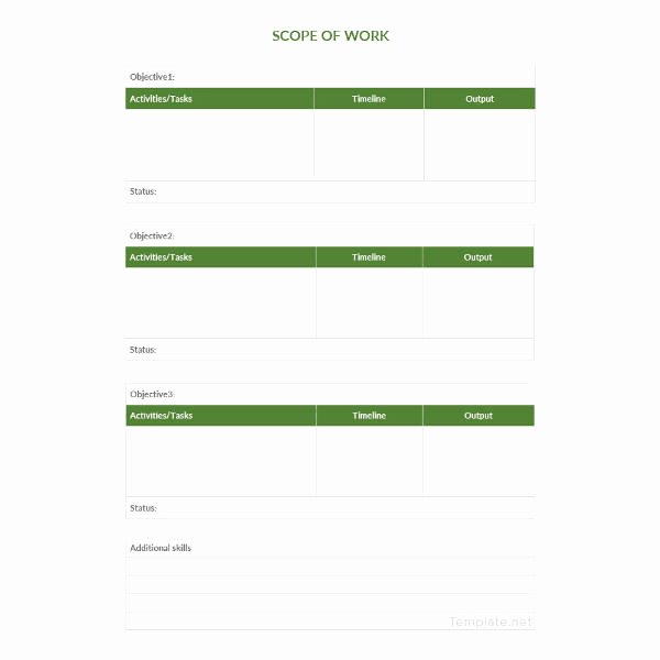 Simple Project Scope Template Inspirational Scope Work Template 14 Free Pdf Documents Download